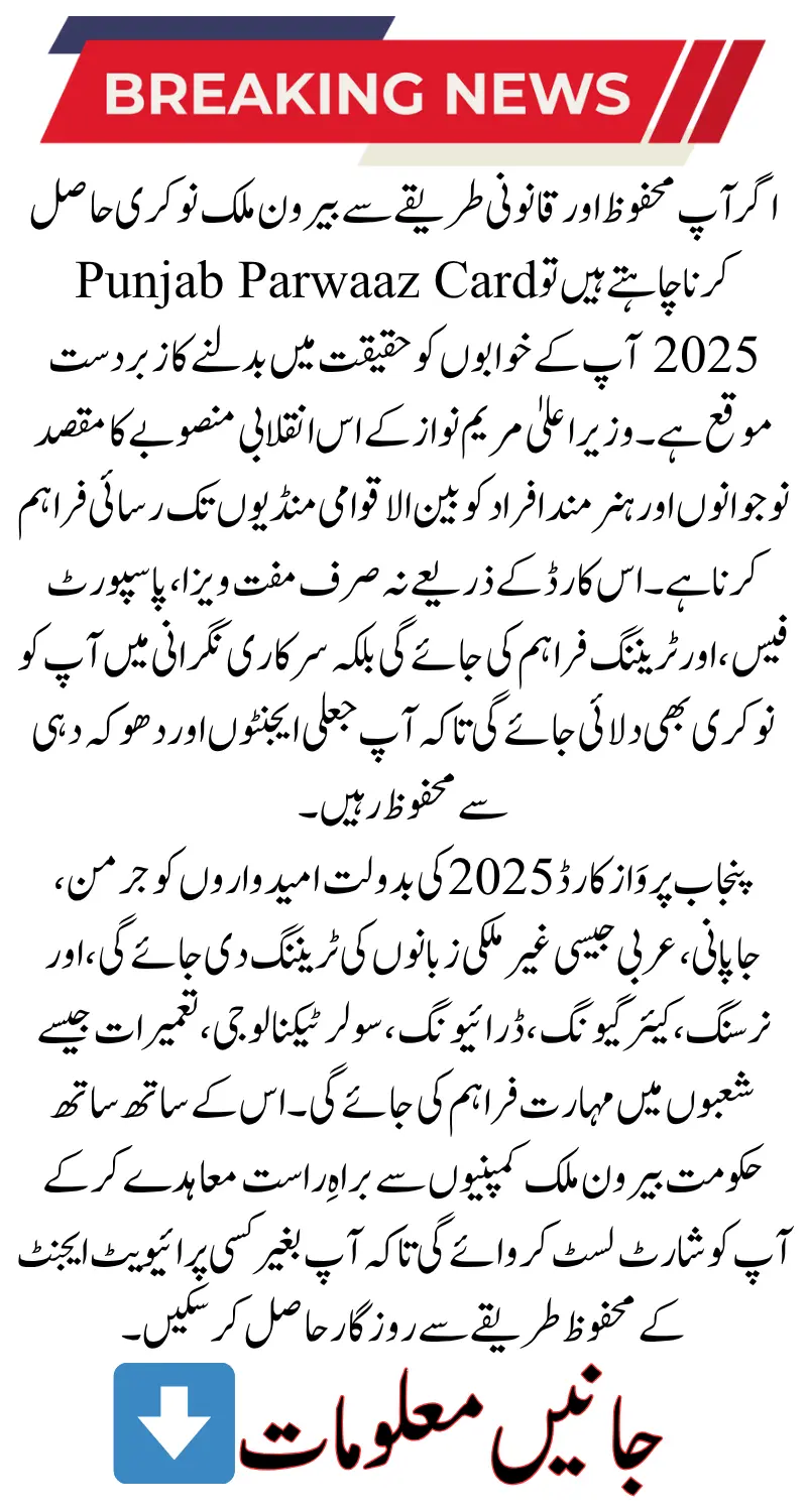 Punjab Parwaaz Card 2025