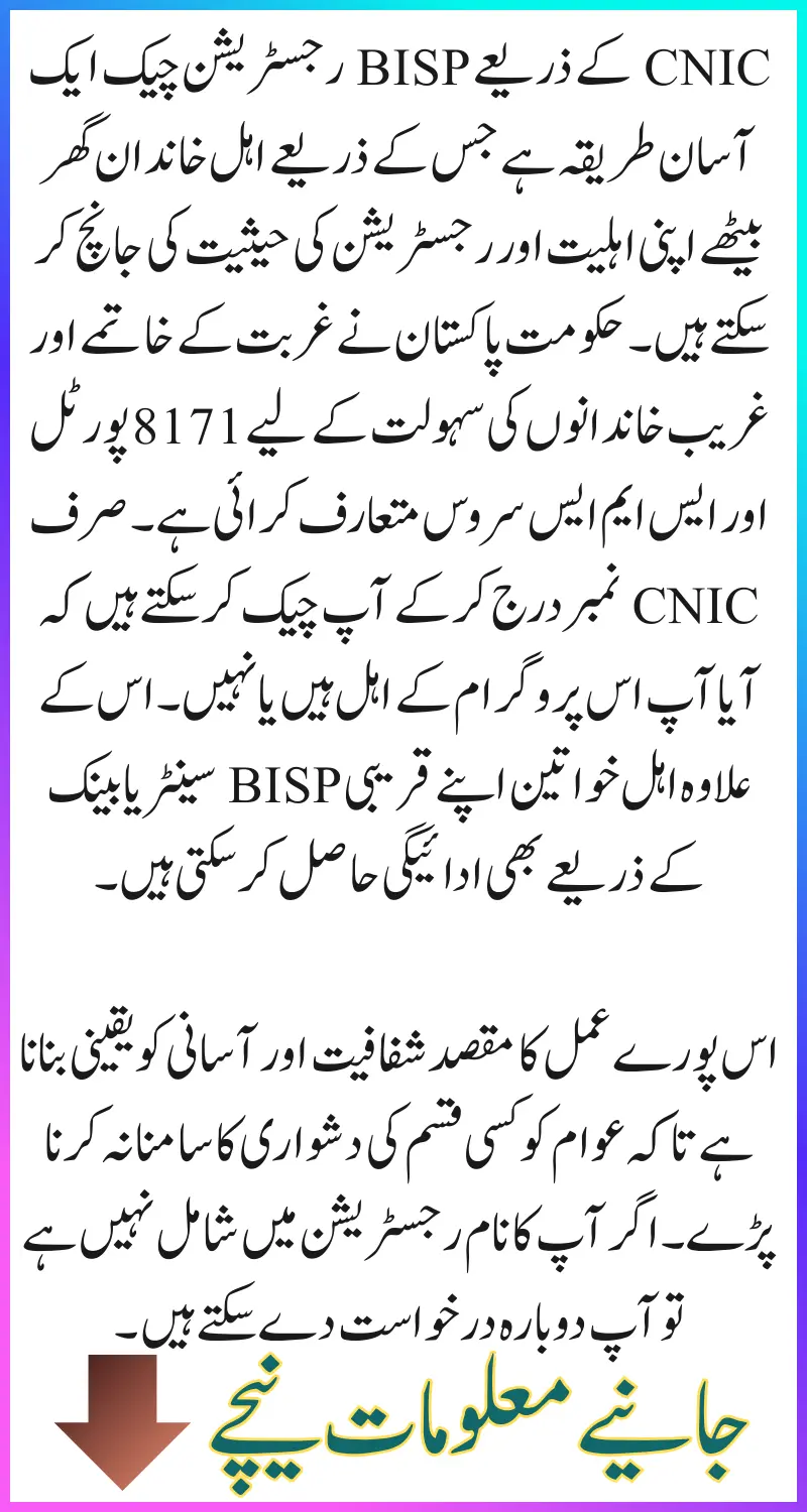 BISP Registration Check by CNIC