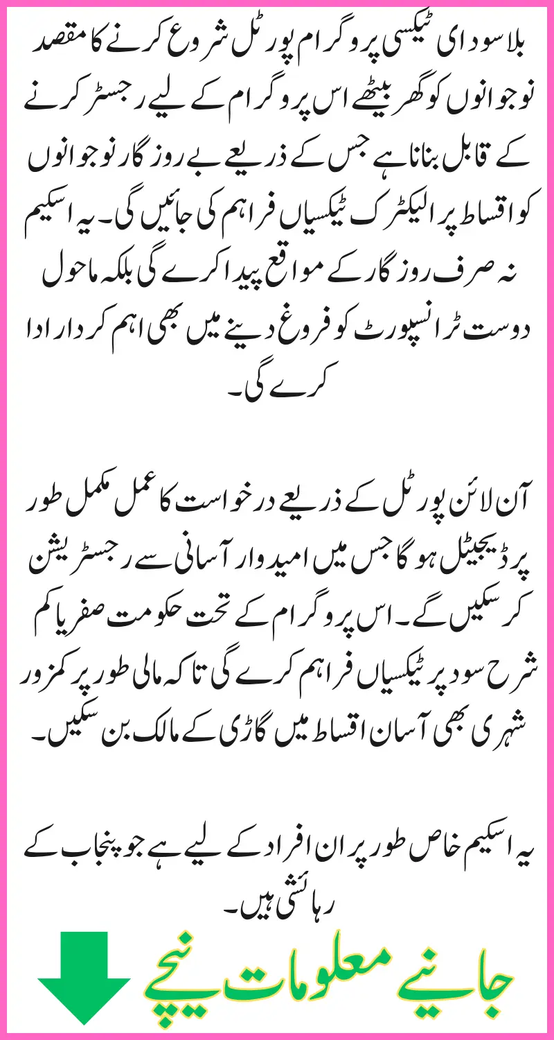 Interest-Free E-taxi Program Portal