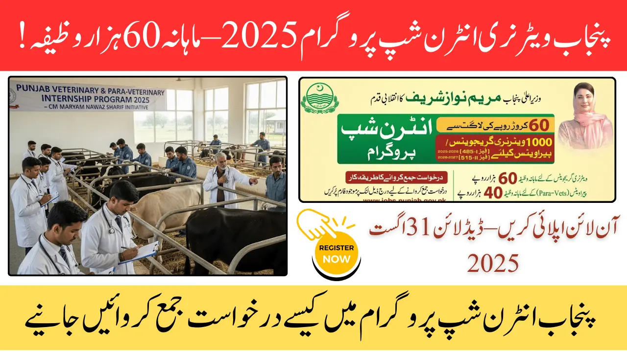 Punjab Internship Program For Veterinary & Para-Veterinary 2025 – Stipend, Eligibility & Online Apply Guide