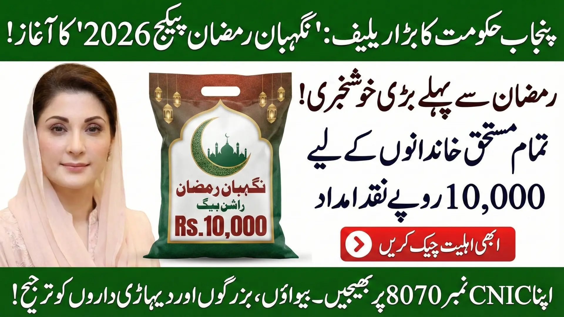 Big Relief! Nigehban Ramzan Package Check Online 2026 with Rs. 10,000 Support
