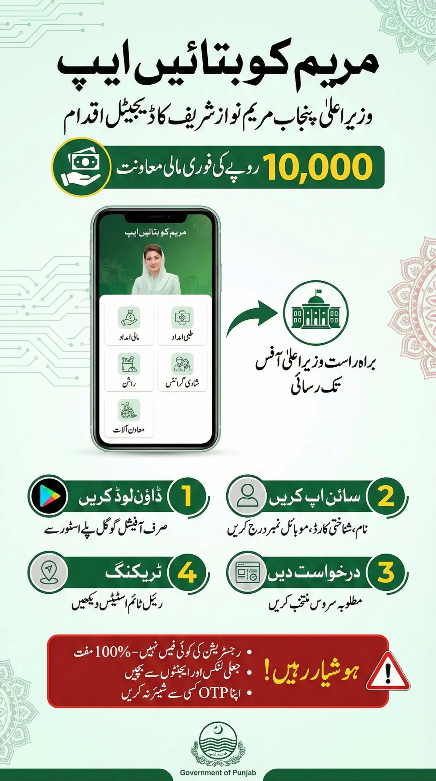 10000 Maryam Nawaz registration app
